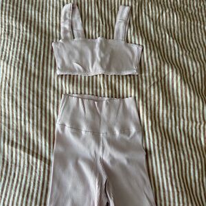 Daily Drills Pink Ribbed Shorts Set